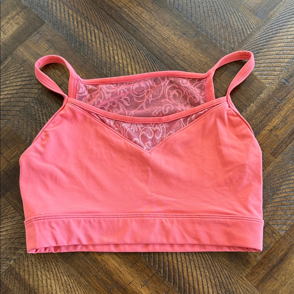 Mirella Lace-Trim Bralette Camisole in Coral Pink